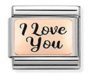 430111/18 Classic S/steel,Bonded Rose Gold I Love You