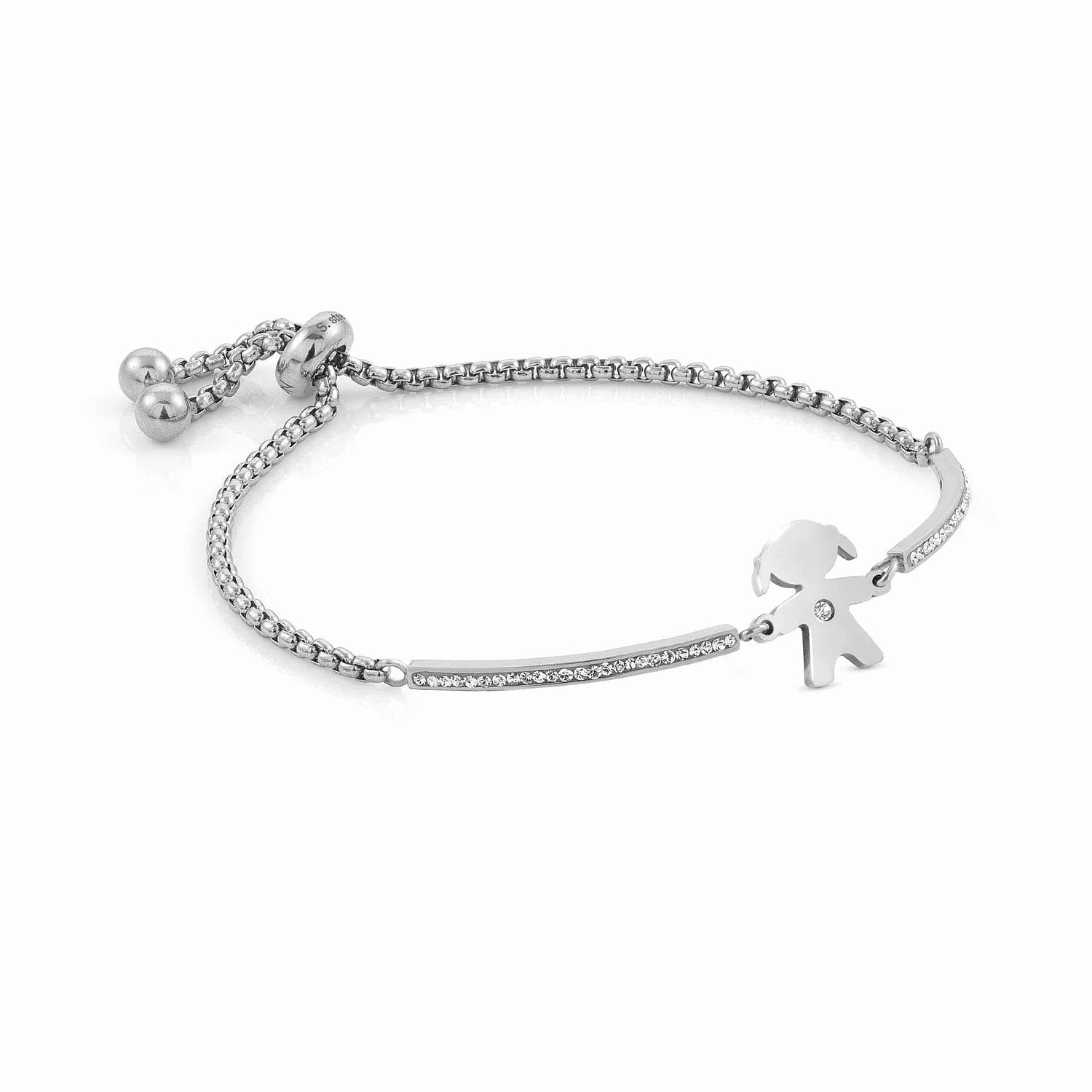 028003/026 MILLELUCI bracelet,S/steel,CZ Baby girl