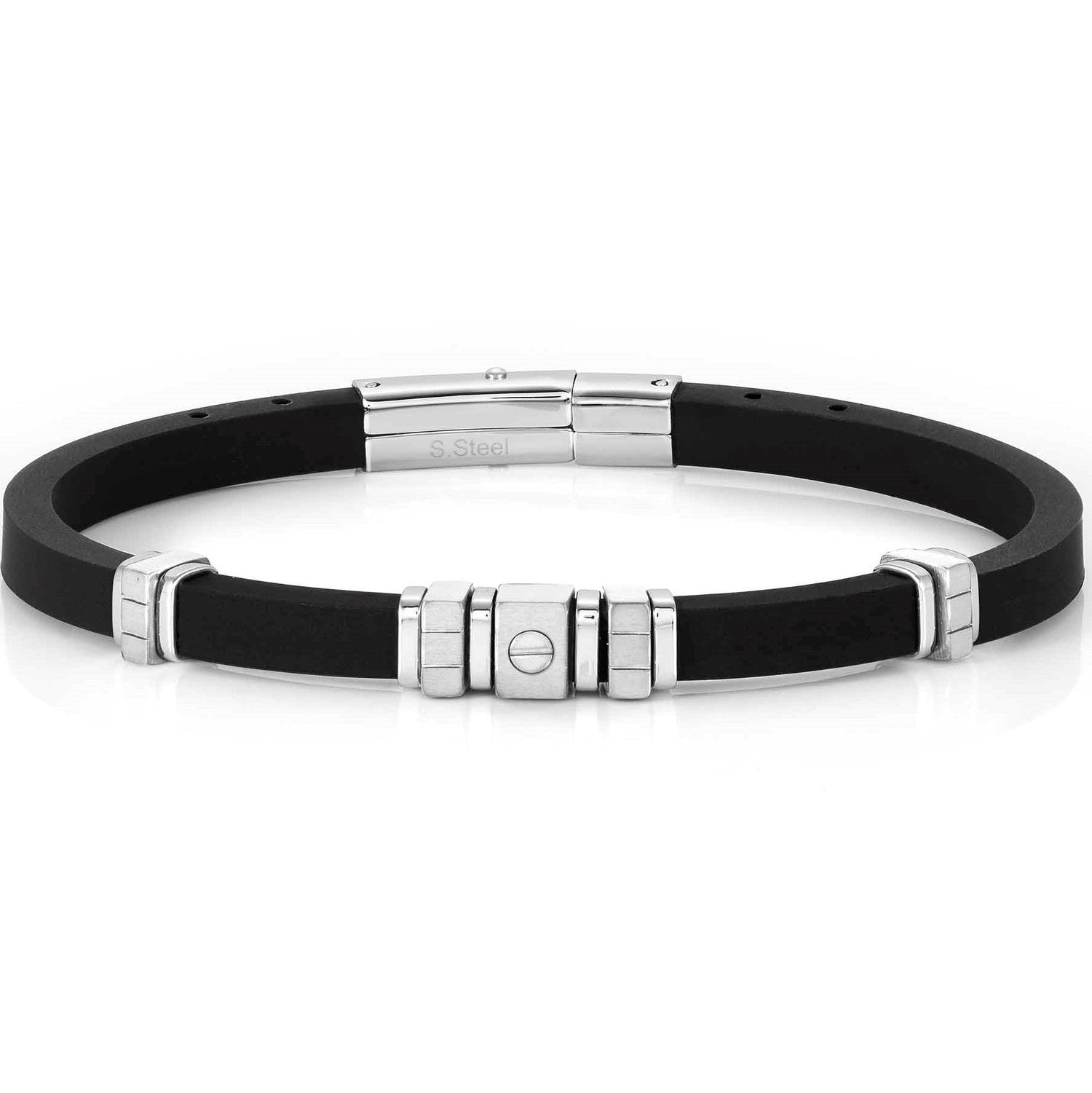 CITY bracelet, steel, rubber (RICCO), PVD finish Steel 028808/001