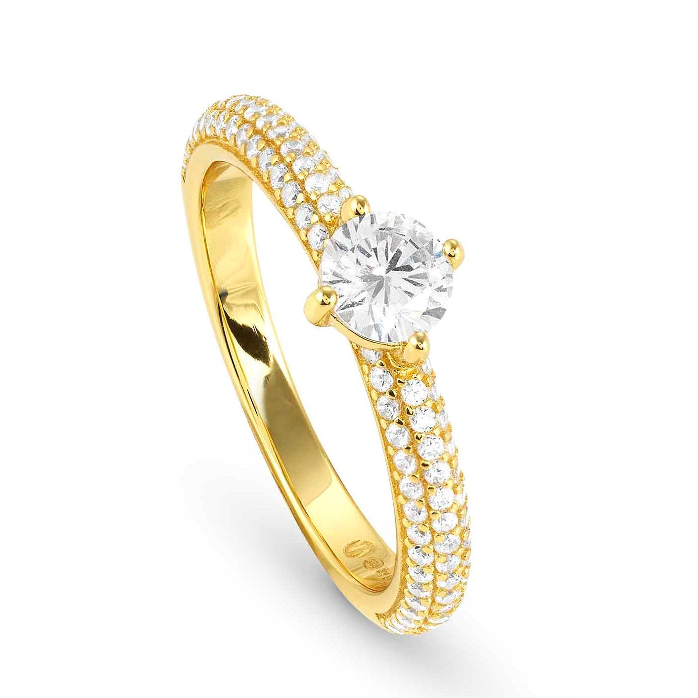 AUREA ring 925 silver, CZ YELLOW GOLD White Size17 145707/010/008