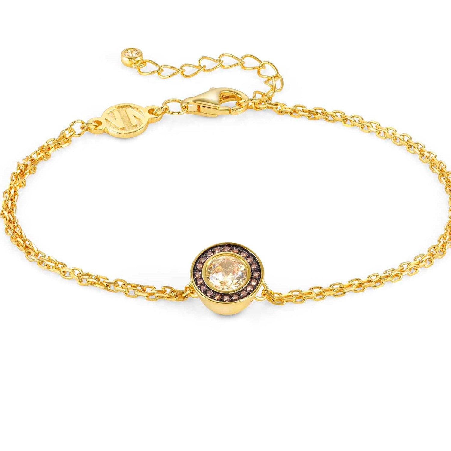 AUREA bracelet 925 silver,CZ, YELLOW GOLD CHAMPAGNE 145709/024