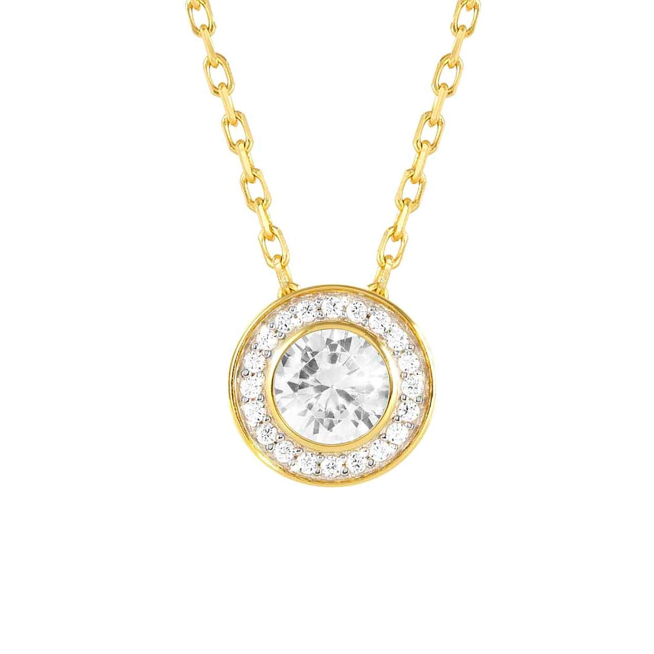 AUREA necklace 925 silver,CZ YELLOW GOLD White 145710/010