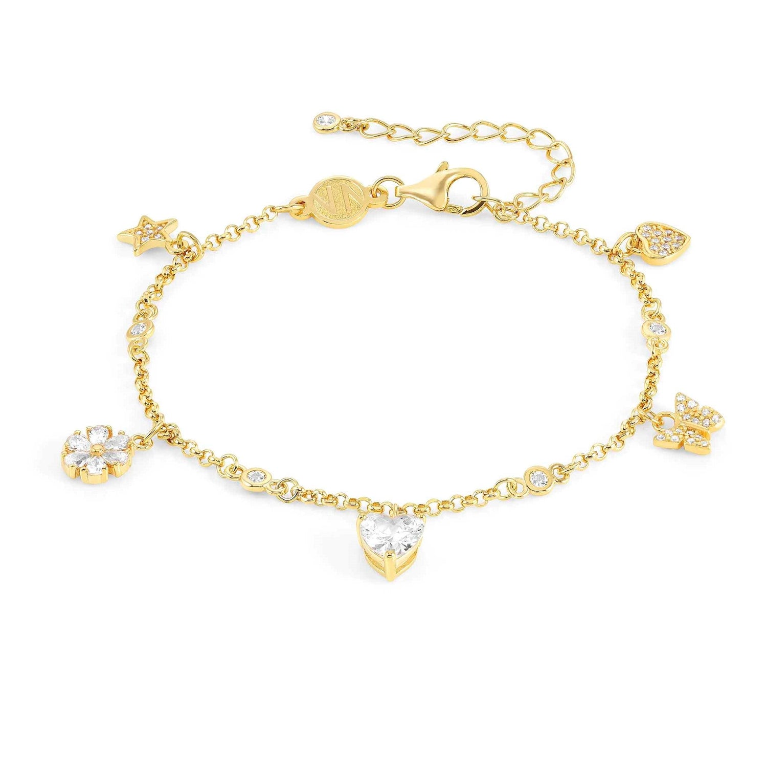 SWEETROCK bracelet ed. NATURE 925 silver,CZ, (RICH) Mixed Yellow Gold 148038/048