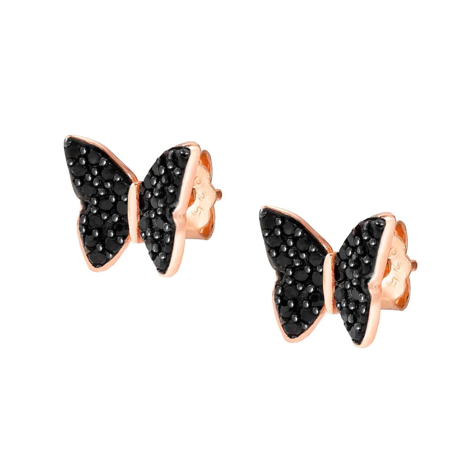 SWEETROCK earrings ed. NATURE 925 silver.CZ, Rose Gold Butterfly 148042/041
