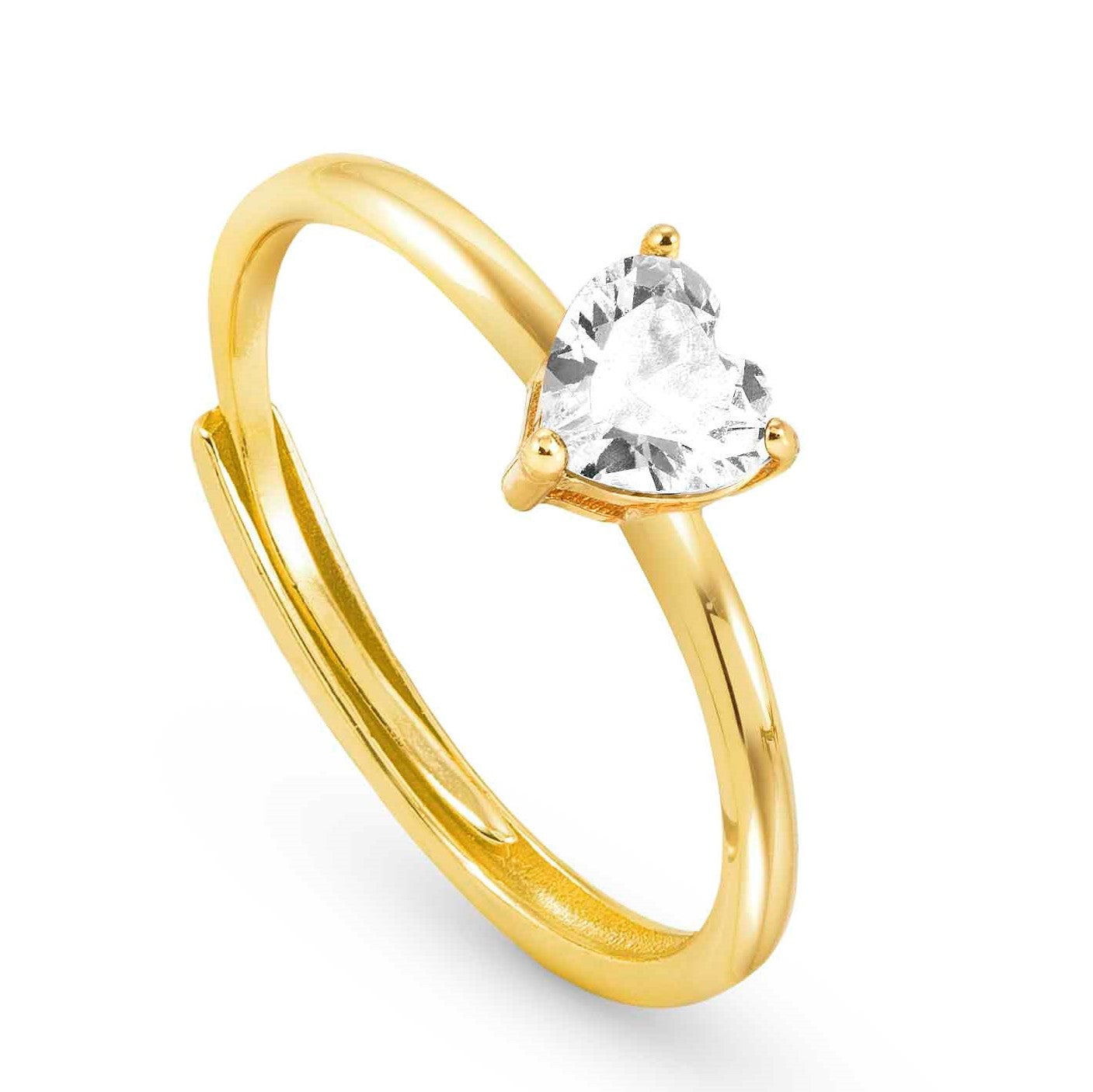 SWEETROCK ring ed. SPARKLING LOVE ,925 silver, CZ, Yellow Gold