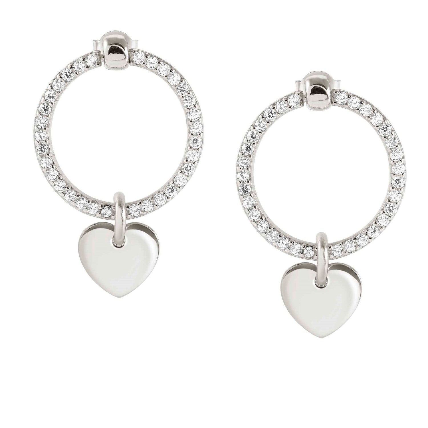 CHIC & CHARM earrings ed. CELEBRATION 925 silver,CZ, (SYMBOL) Silver Heart 148618/086
