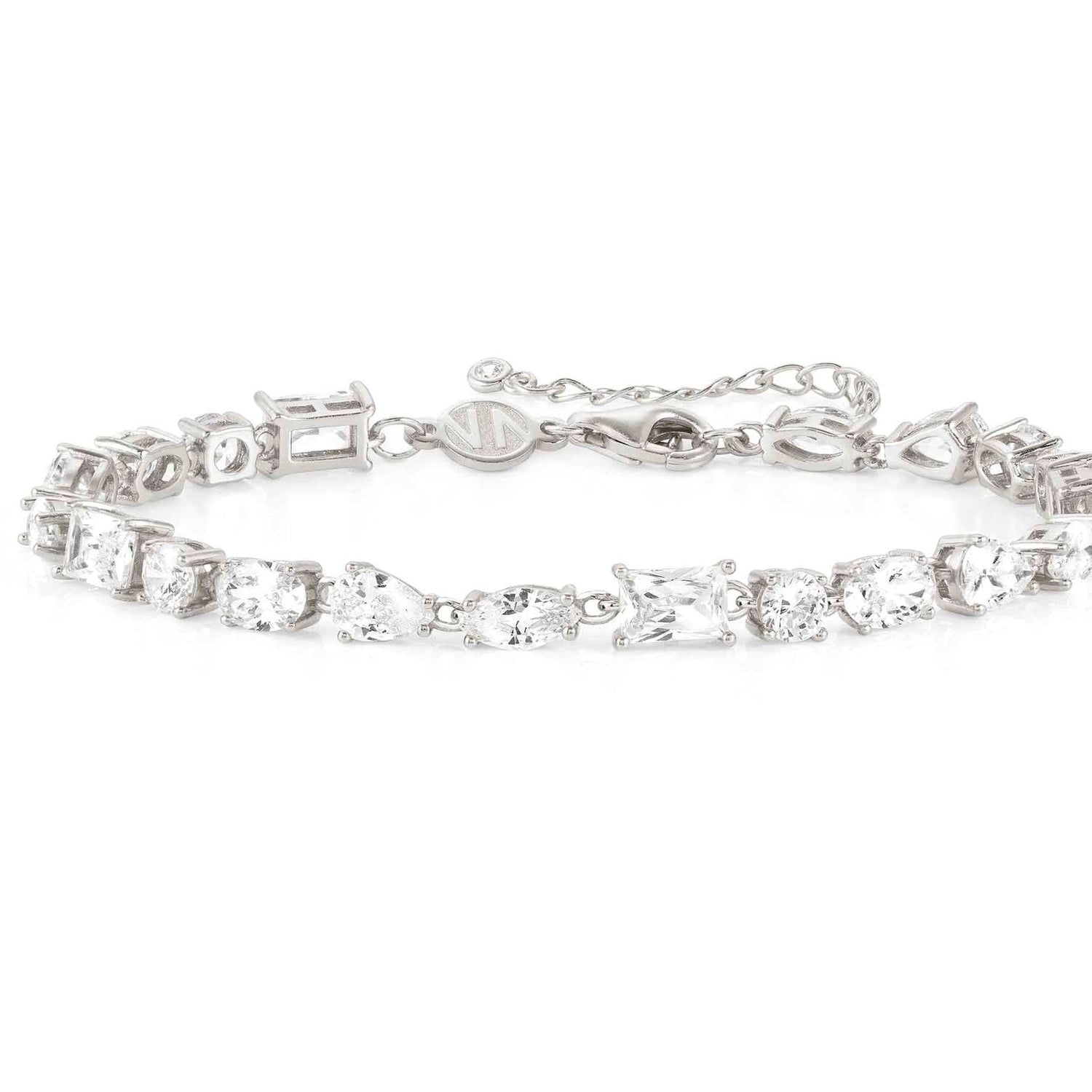 COLOUR WAVE bracelet 925 silver, CZ, WHITE Silver finish 149801/008