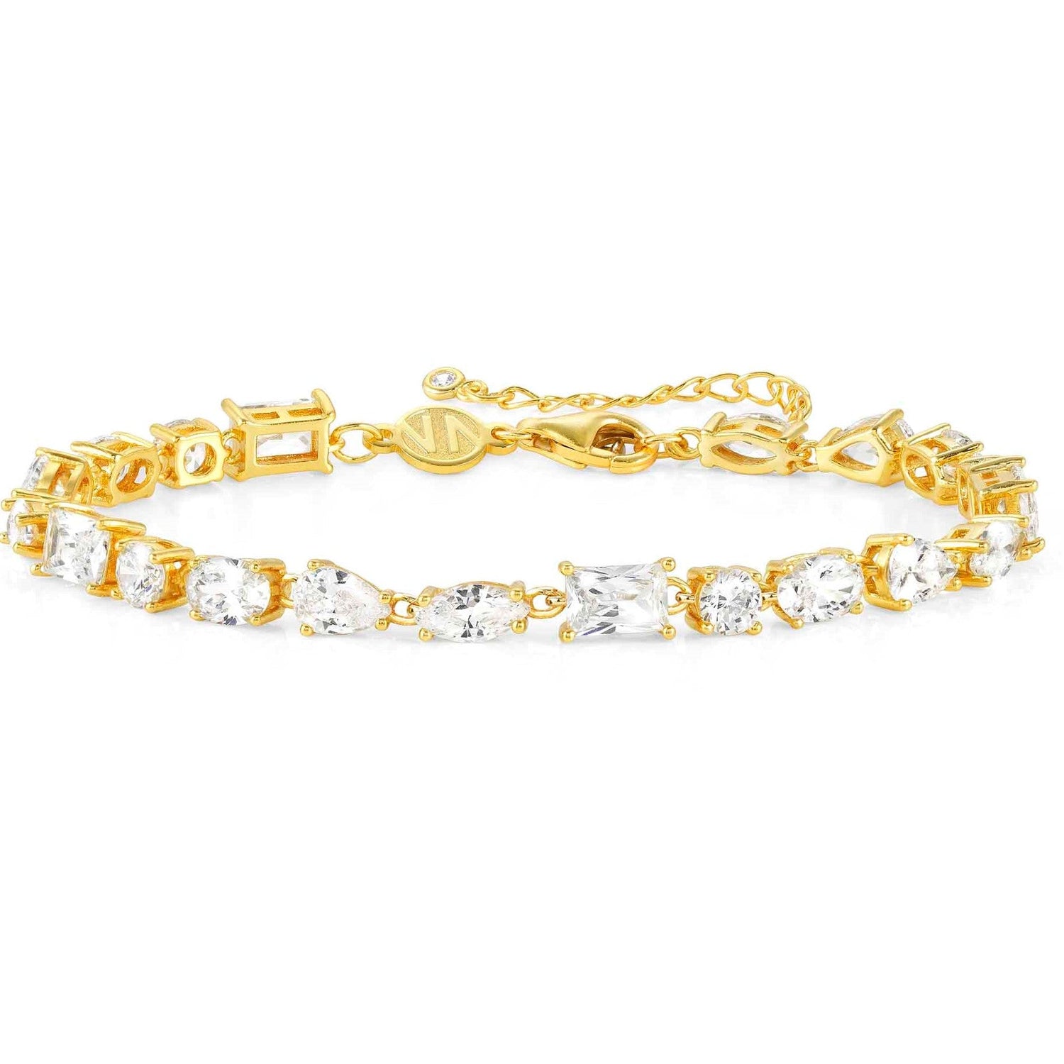 COLOUR WAVE bracelet 925 silver,CZ, WHITE Fin. Yellow gold 149801/014
