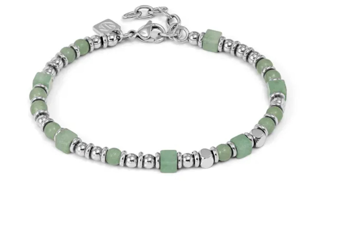 027935 028 INSTINCTSTYLE INFINITY BRACELET, COLOURED SQUARED STONES