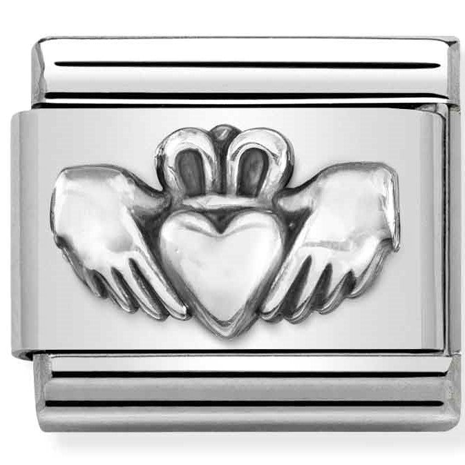 330101/53 Classic OXIDIZED st.steel sterling silver Claddagh