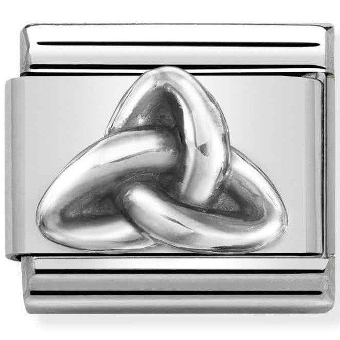 330101/54 Classic OXIDIZED st.steel, sterling silver Celtic Triad