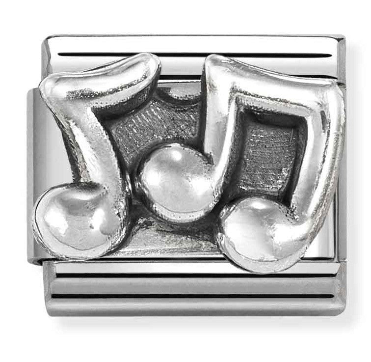 330101/86 Classic OXIDIZED SYMBOLS in st.steel 925 silver Music Notes