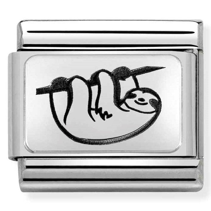 330111/34 Classic PLATES steel & 925 silver, Sloth