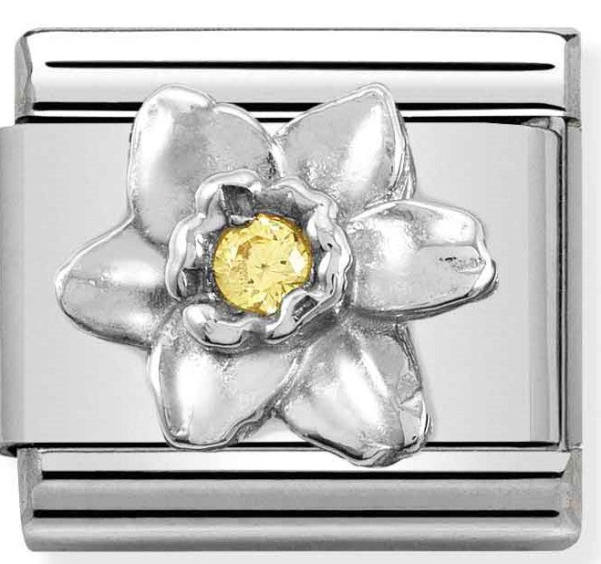 330311/14 Classic symbols S/Steel. silver 925,CZ. Daffodil