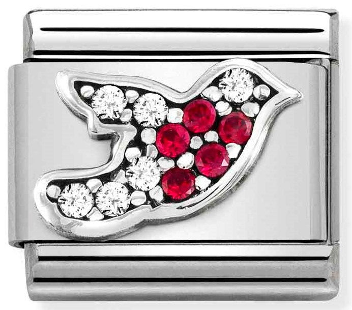 330323/02 Classic SYMBOLS OX steel,Cz & silver 925 Robin