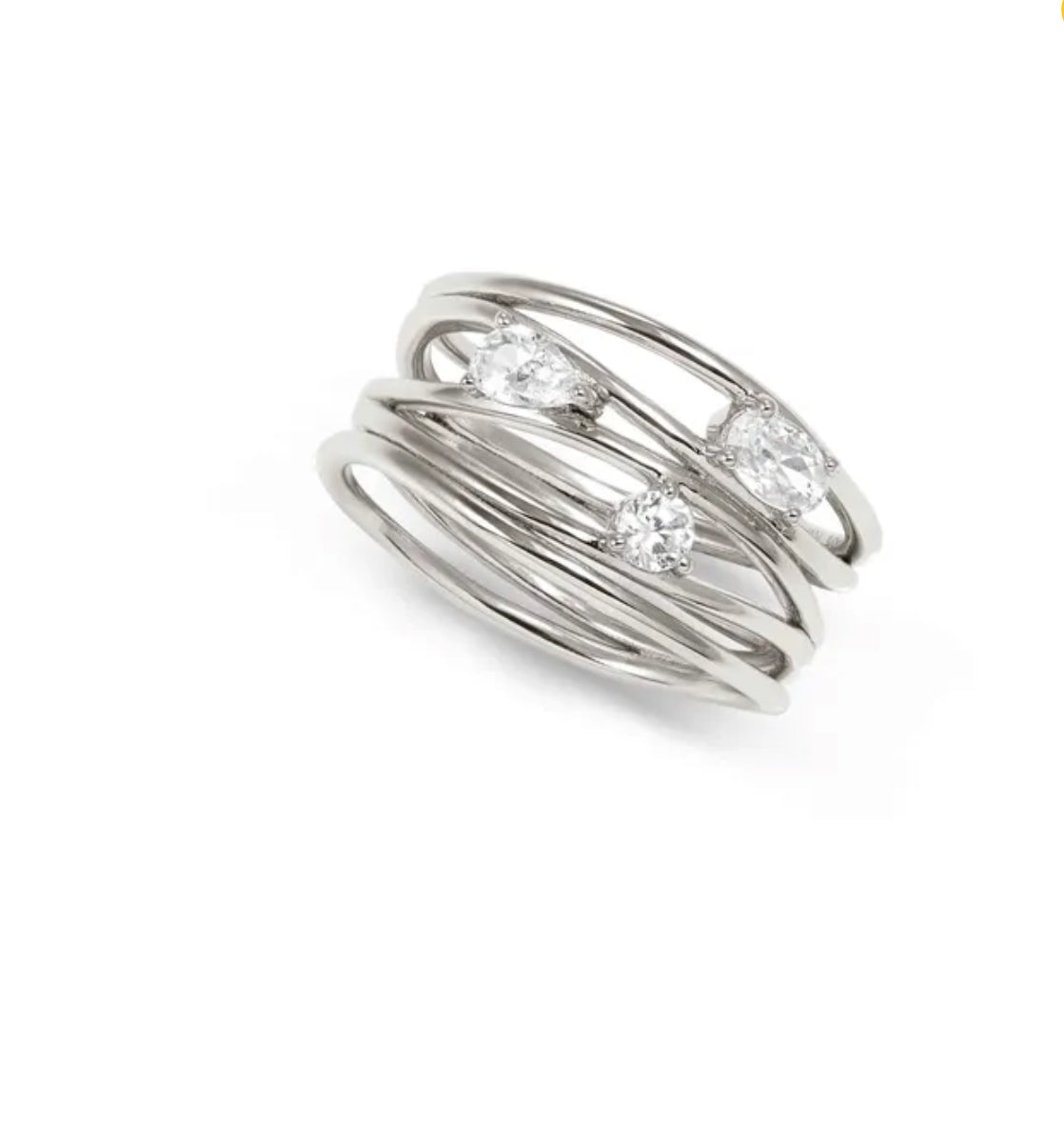 242802/010
MY REBEL ART BAND RING WITH WHITE STONES