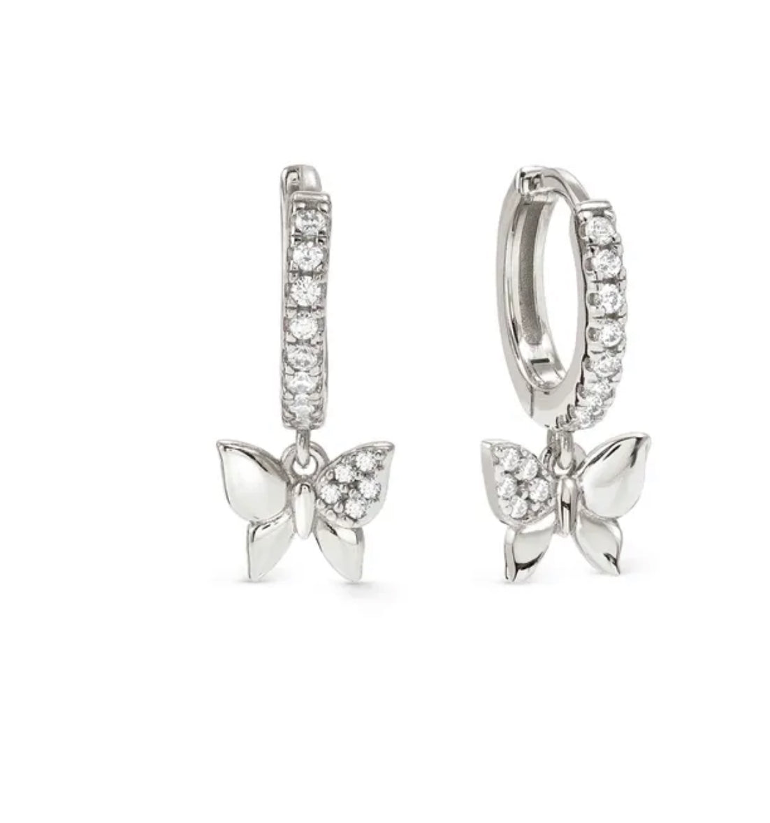 242305 040 PETIT SPARKLE HOOP EARRINGS, BUTTERFLY