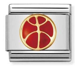 030203/08 Classic Sport,S/Steel, enamel, bonded yellow gold Basket Ball