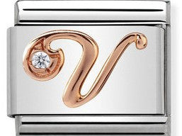 430310/22 Classic 9ct Rose Gold Letter V