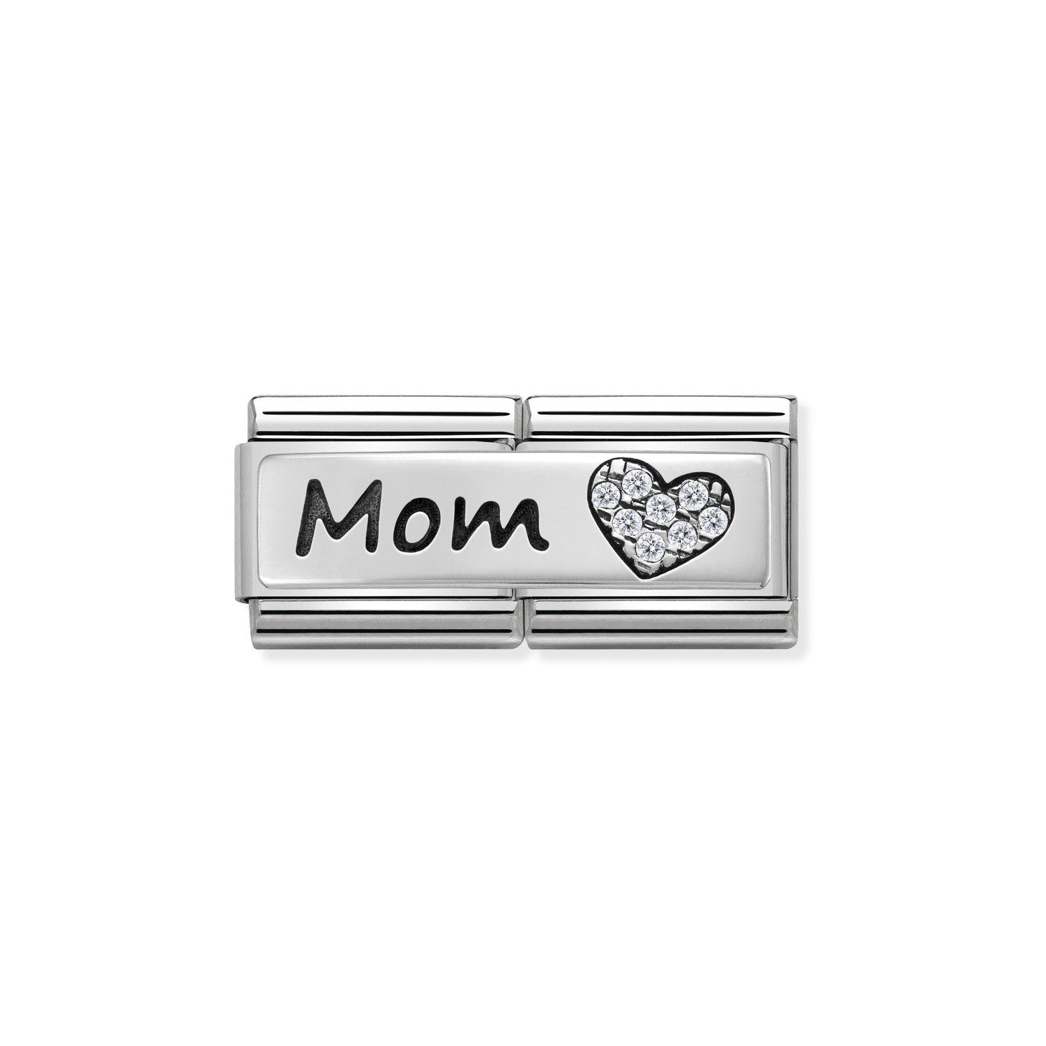 330731/06 Classic Double Silver,CZ, Mom & Heart