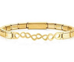 TRENDSETTER in stainless steel withGold Col. PVD Coating Infinity 021111/009