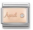 430508/04 Classic S. Steel & 9ct Rose Gold April DIAMOND
