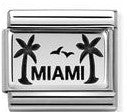 330102/48 Classic PLATES OXIDIZED steel & silver Palms with MIAMI (America)