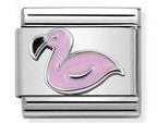 330202/43 Classic,S/steel,enamel,silver Flamingo