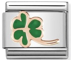 430202/01 Classic S/Steel,enamel & Bonded Rose Gold Clover