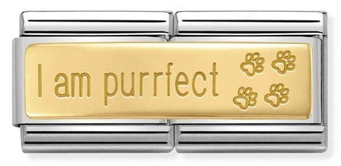 030710/18 Classic DBL ENGRAVED steel & Bonded Yellow Gold I am purrfect