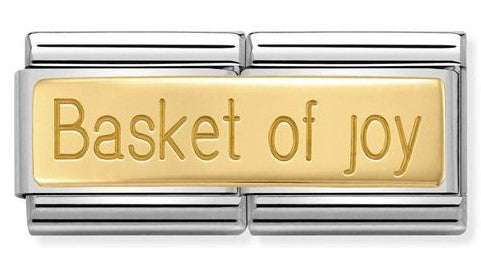 030710/19 Classic DBL ENGRAVED steel & Bonded Yellow Gold Basket of joy