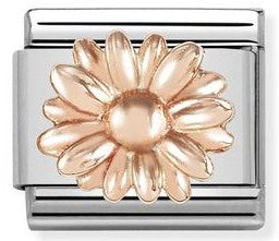 430106/08 Classic RELIEF S/steel & Bonded Rose Gold Daisy