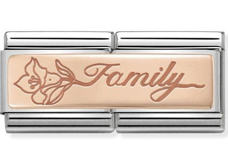 430710/17 Classic DBL ENGRAVED S/Steel,9k Rose gold Family with flower