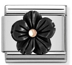 430510/01 Classic S/Steel,9k gold Flower in ONYX
