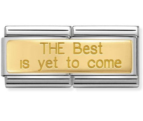 030710/24 Classic DBL ENGRAVED steel & Bonded Yellow Gold THE Best is yet to come