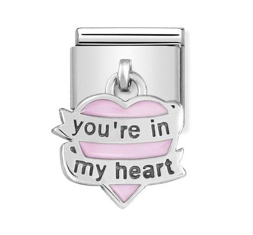 331805/06 Classic CHARMS steel,925 silver enamel You're in my heart