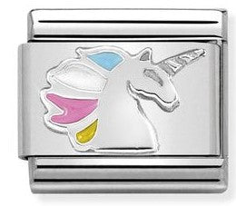 330204/16 Classic S/Steel,enamel & sterling Silver Unicorn