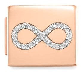230203/05 Glam steel enamel Fin, PINK GOLD Infinity