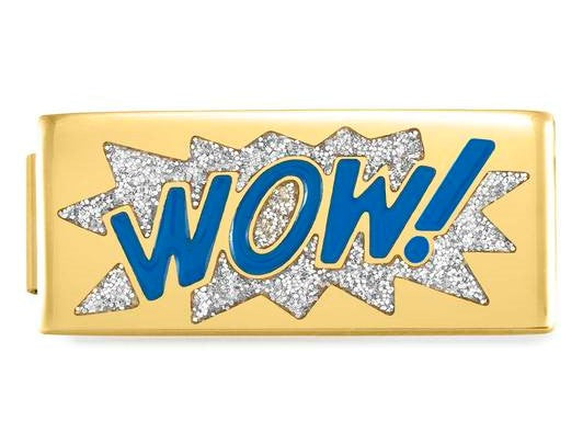 230703/01 DOUBLE Glam,steel, enamel Fin, YELLOW GOLD Wow
