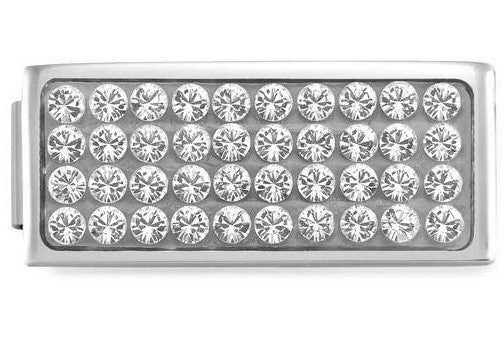 230730/01 DOUBLE Glam ,steel White CZ Pave