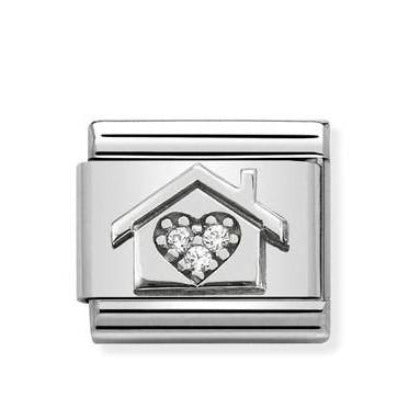 330311/11 Classic S/Steel,silver 925,CZ Home With Heart