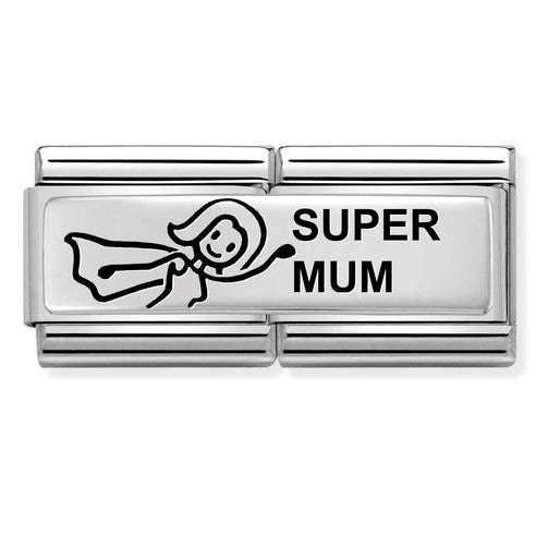 330710/38 Classic DOUBLE ENGRAVED S/steel, silver 925 Super Mum