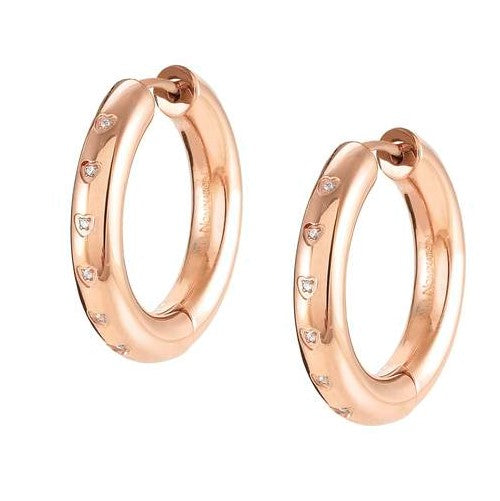 028204/011 INFINITO earrings,S/steel,CZ Rose Colour PVD finish