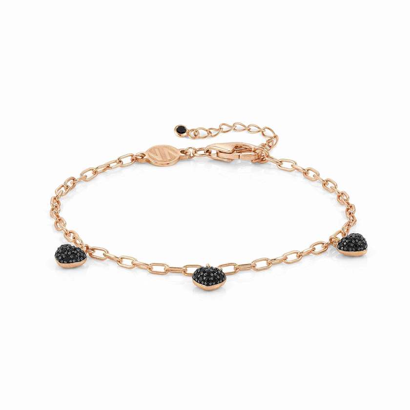 147911/020 EASYCHIC bracelet ed, LOVE, 925 silver,CZ, Rose Gold BLACK Heart