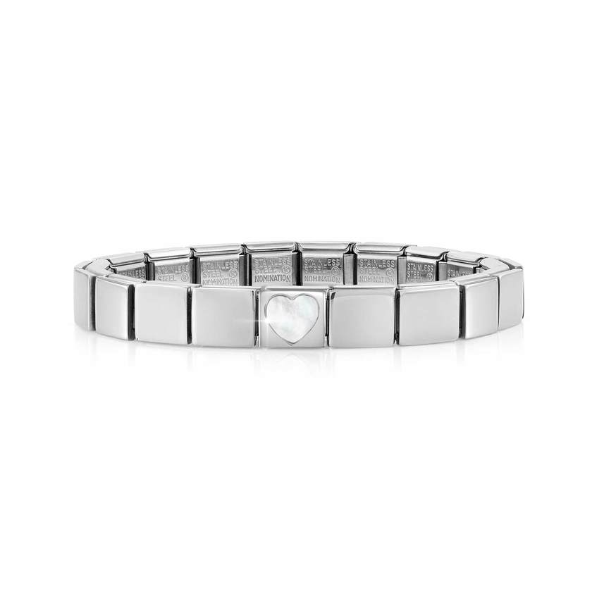 239101/11 GLAM bracelet, 1 symbol,Heart WHITE MOTHER OF PEARL