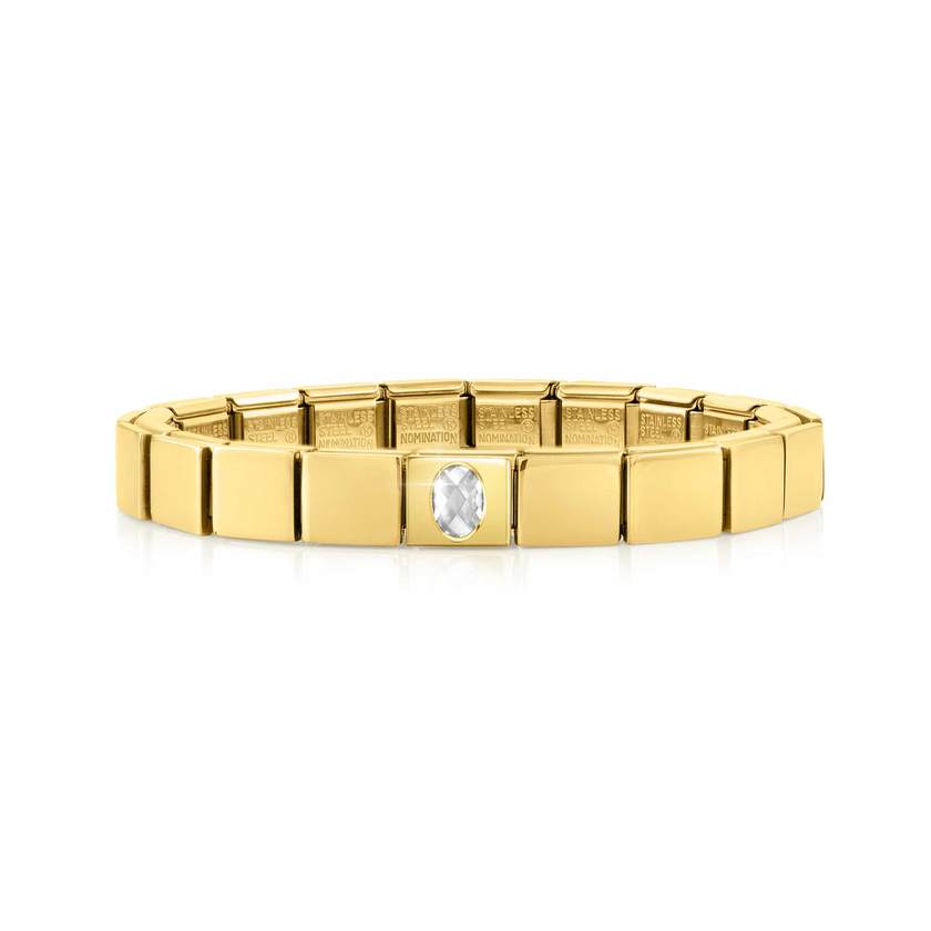 239103/14 GLAM bracelet, 1 symbol, YELLOW GOLD finish Oval CZ WHITE