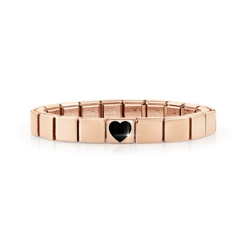 239104/04 GLAM bracelet, 1 symbol ROSE GOLD finish,Black Heart
