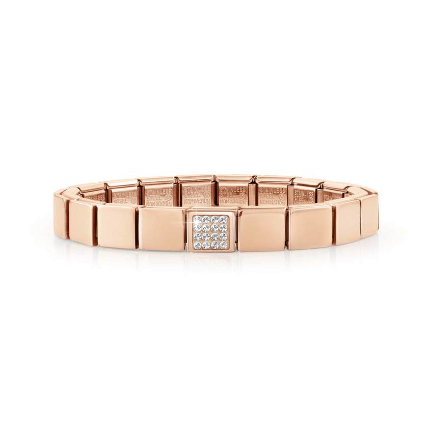 239104/11 GLAM bracelet ,1 symbol ROSE GOLD finish s WHITE Pave