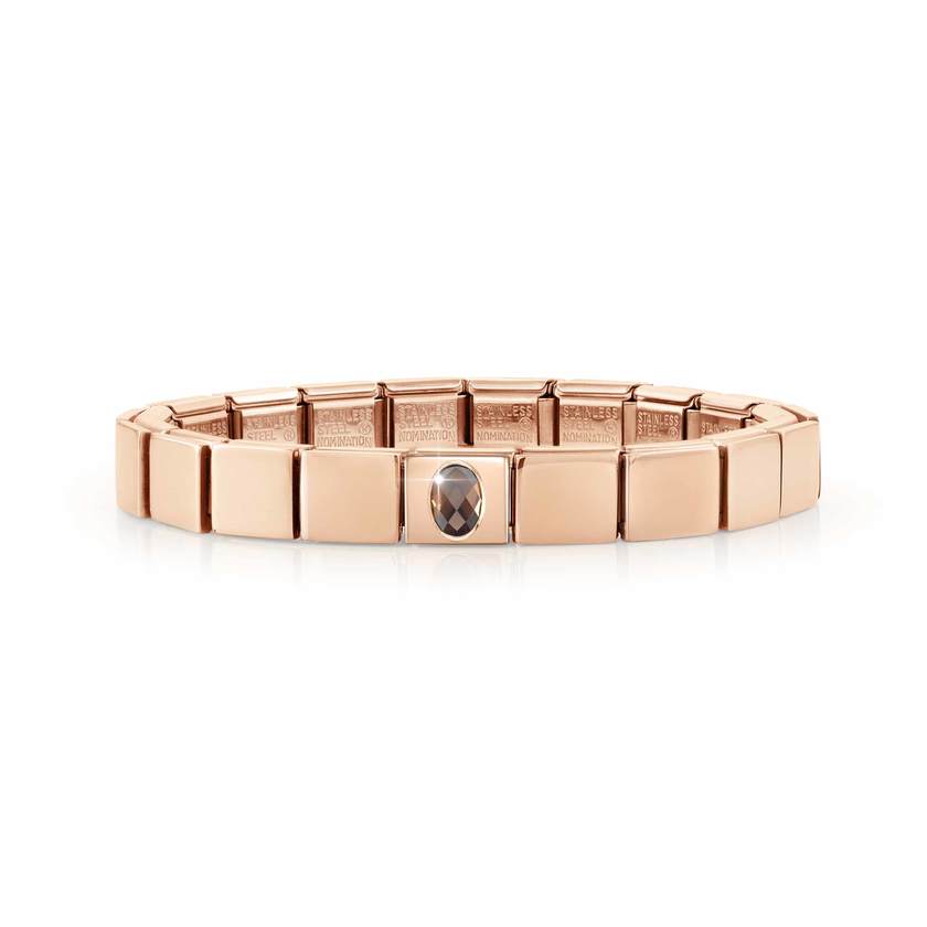 239104/16 GLAM bracelet, 1 symbol ROSE GOLD finish,Oval Zircon CHAMPAGNE