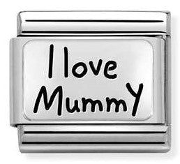 330111/02 Classic PLATES steel and 925 silver I Love Mummy